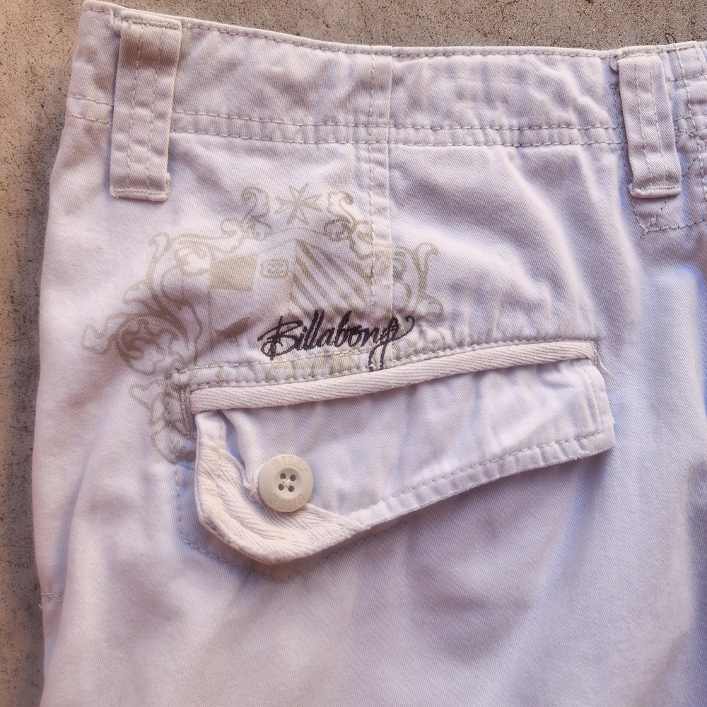 Vintage Y2K Baggy Billabong Cargo Shorts Size 34 Beige Tan‎ Surf Skate